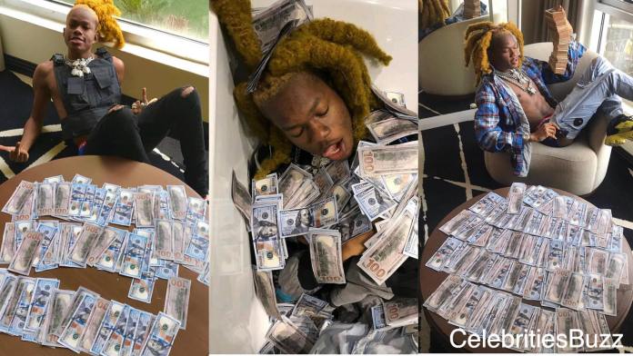 Another Nigerian Big Boy Pops Up After Hushpuppi; Flaunts Bundles Of Dollars In All His Videos