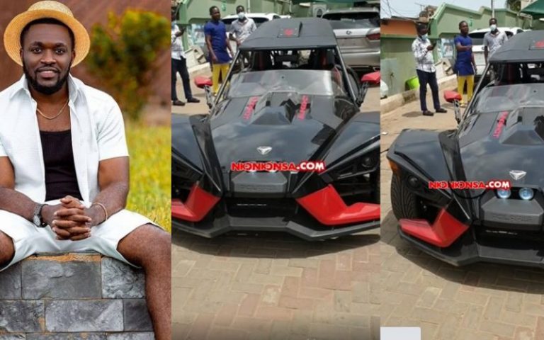 Video: Kennedy Osei Adds Expensive 3 Wheel Car Worth $32,000 To His Garage