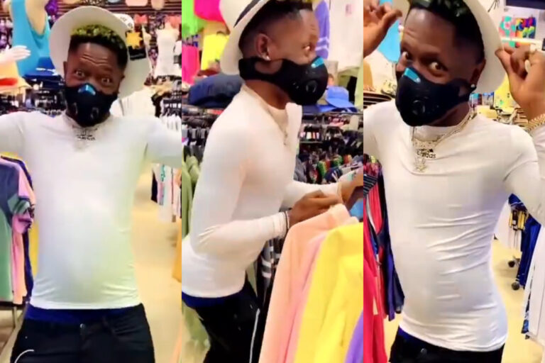 Ecstatic Shatta Wale Spotted Dancing In A Clothing Store In America (Video)