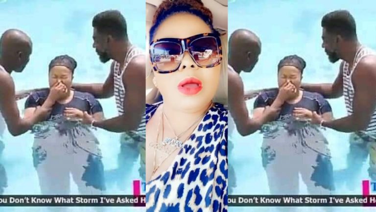 Nana Agradaa Finally Gets Baptize In A Swimming Pool