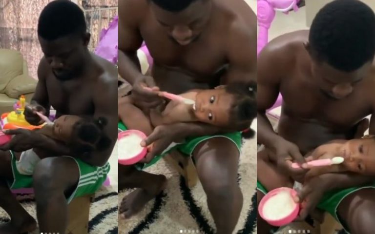 Video of Bismark The Joke Feeding His Daughter Like A Pro Breaks The Internet