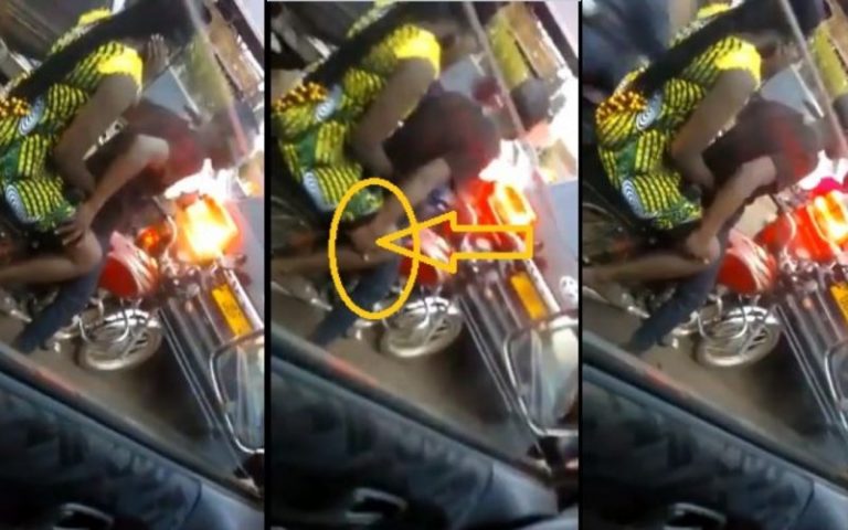 Video Of An Okada Rider Smooching The Thigh Of His Passenger Whiles Stuck In Traffic Goes Viral