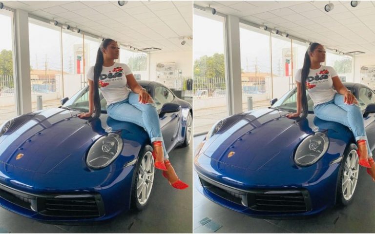 PHOTOS: Lawyer Sandra Ankobiah Goes Viral On Social Media After Showing Of The Brand New 2021 Porsche 911 Carrera She Just Bought For Herself