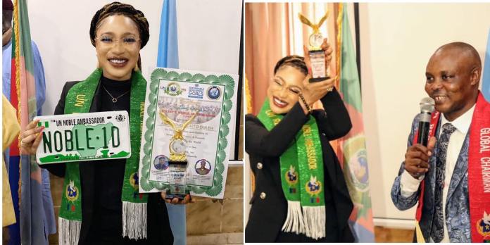 Tonto Dikeh Hit With ‘Dr UN Saga’ As She Proudly Received Fake UN Award In Nigeria Without Knowing
