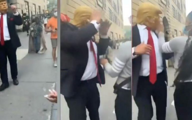 Video: American Man Receives A Hot And A Dirty Slap For Pretending To Be Donald Trump