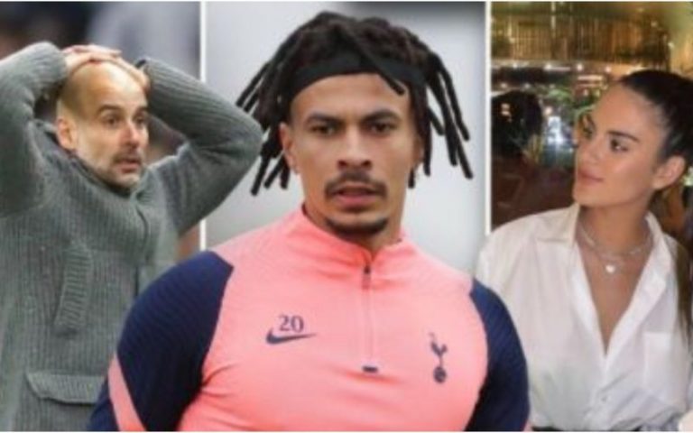 Tottenham Star, Dele Alli Sparks Dating Rumors With Pep Guardiola’s Daughter As They Are Caught Kissing In Broad Daylight