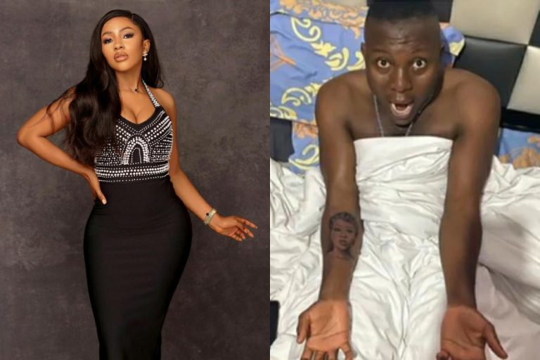 Man Happily Tattoo Mercy Eke’s Face On His Arms (Video)