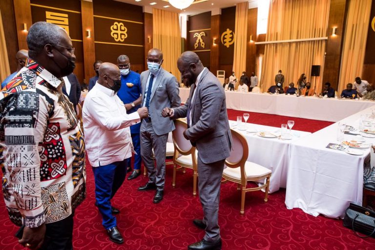 President Akufo Addo Hosts GFA President Kurt Okraku At Breakfast Meeting With Selected Companies To Raise Funds