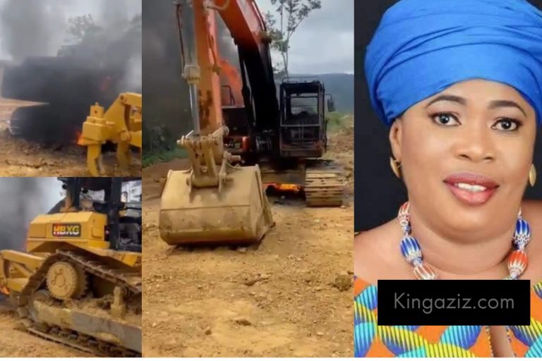 VIDEO: 8 Excavators For NPP Women’s Organizer Kate Gyamfua Burnt By Galamsey Task Force
