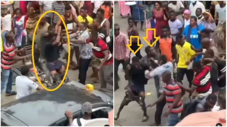 VIDEO: Two Pickpockets Who Tried Stealing From An ‘Alert’ Young Man At Circle Caught And Beaten Up By Mob