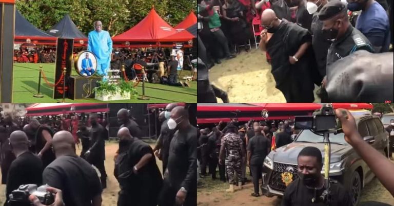 Sad Scenes As Akufo-Addo Arrives At Sir John’s Funeral To Pay His Last Respect (Video)