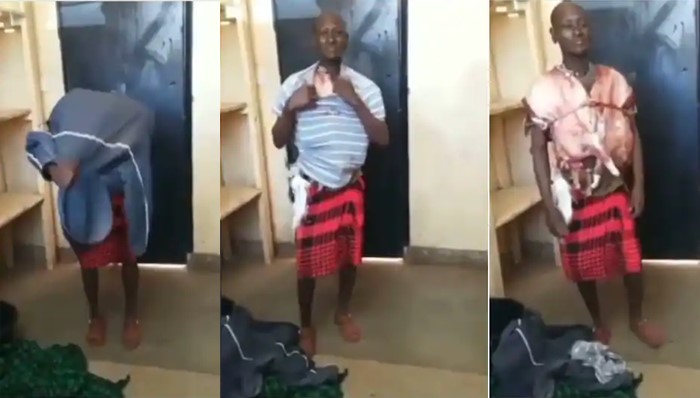 Man Caught With Stolen Meat Strapped Around His Body Like Bulletproof (Video)