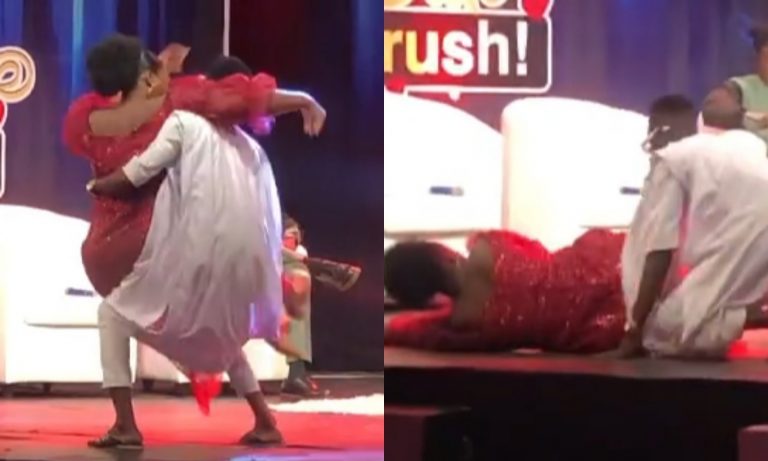 VIDEO: The Hilarious Moment Ali Broke The Waist Of Shemima While Trying To Carry Her With Her Voluptuous Backside