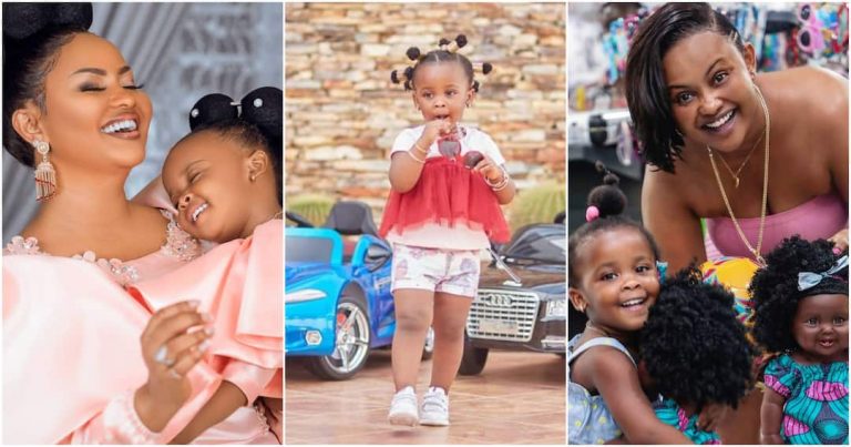 Fans Amazed  As McBrown’s Daughter Baby Maxin Lines All The Posh Cars She Owns
