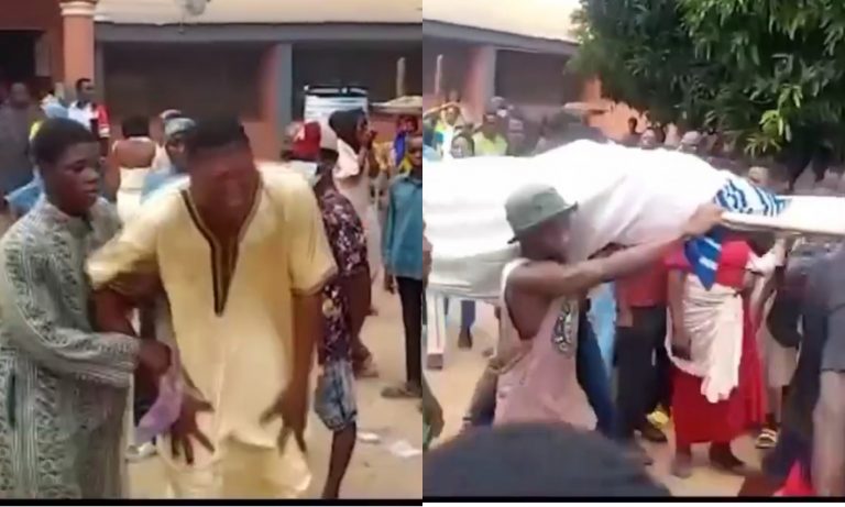 Body Of Shot Protester Being Conveyed For Burial Amidst Ejura Protest Pops Up (Video)