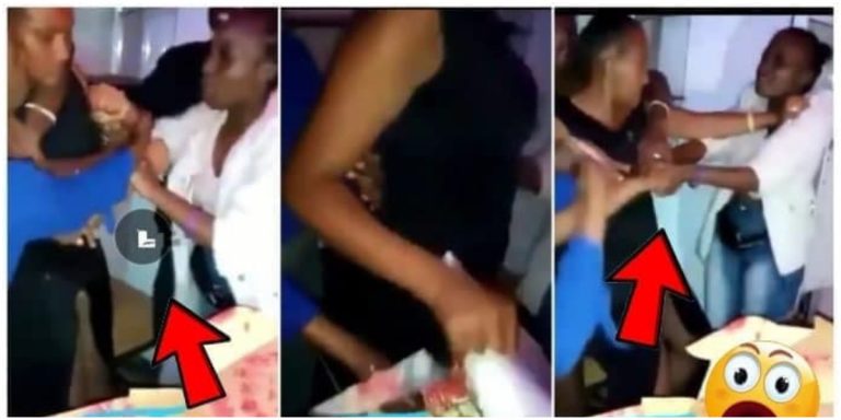 Chaos At Birthday Party As Slay Queens Fight Over Cake Which One Of Them Almost Stabs The Other (Video)