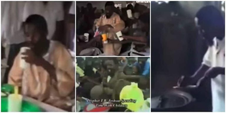 Old Video Of TB Joshua Cooking Food And Serving Water To Church Members Warms Hearts