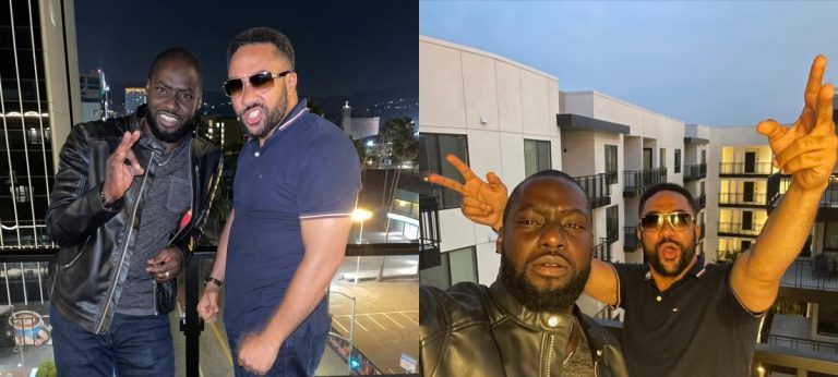 ”U Dey Grow Old ooo”- Massive Reactions As Majid Michel Drops Photos With Chris Attoh After Meeting Him For The First Time In 6-Years With His Gray Hair Popping Out