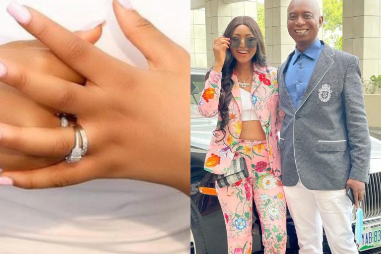 Ned Nwoko Gives Regina Daniels New Pure Diamond Ring (Photo)