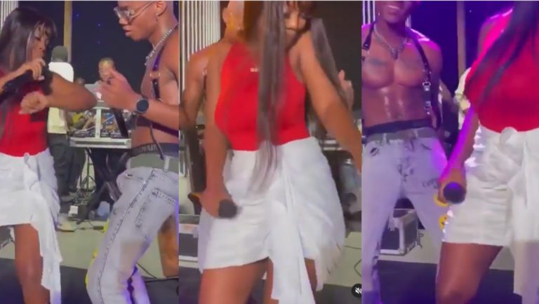 VIDEO: Social Media Users Troll Kidi After He Tried To Grind Gyakie’s Back Side But She Swerved Him During A Performance
