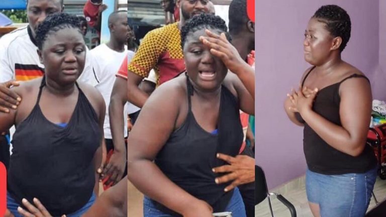 Suspected Female MoMo Fraudster Arrested, Paraded In The Street