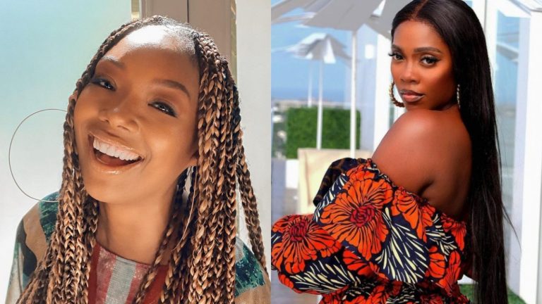 Moment American Singer Brandy Reacted To A Photo Of Tiwa Savage After She Was Potted Holidaying In Ghana