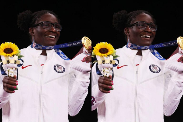 Tokyo 2020: MEET The Ghanaian Lady Who Has Made History As The First Black Woman To Win Gold In Olympics Wrestling