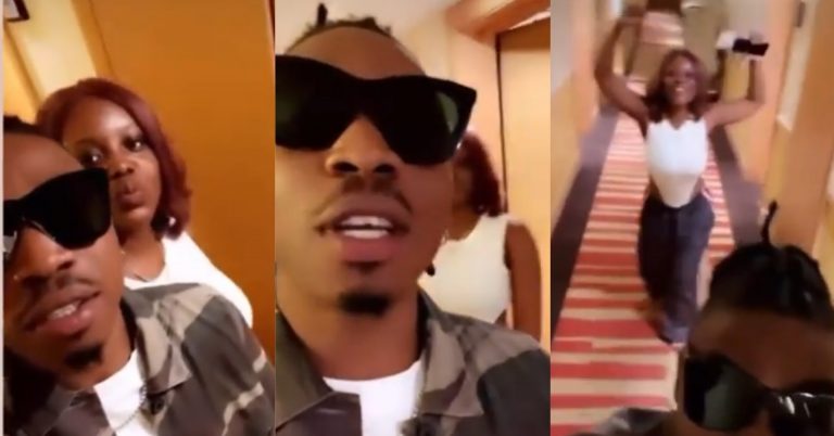 Lovely Video Of Mayorkun And Gyakie Hanging Out In Her Hotel (Video)