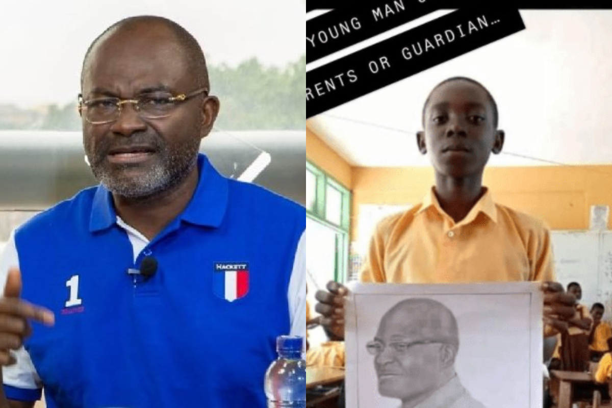 Kennedy Agyapong Begins Search Of Young School Boy Who Drew A Nice Portrait Of Him