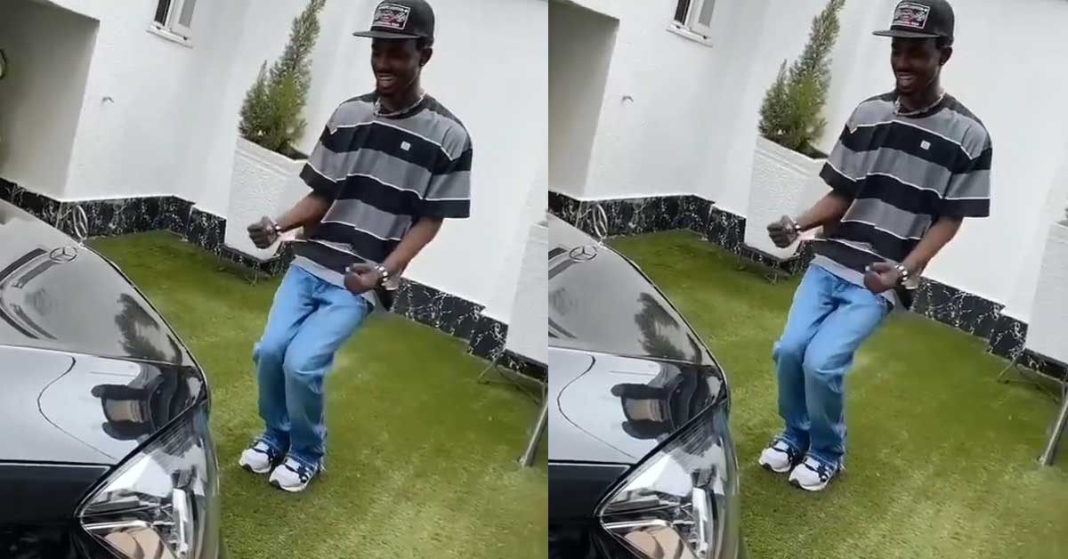 Black Sherif Says Bye To Poverty As He Chills With His Brand New Luxurious Car
