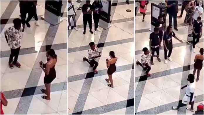 Big Yawa As Lady Embarrasses Boyfriend After Proposing To Her In Public (Video)