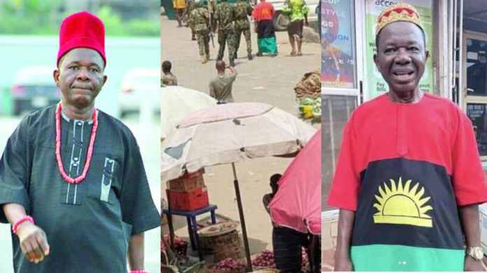 Chiwetalu Agu Brutalized And Arrested By Soldiers For Wearing Biafran Flag Outfit