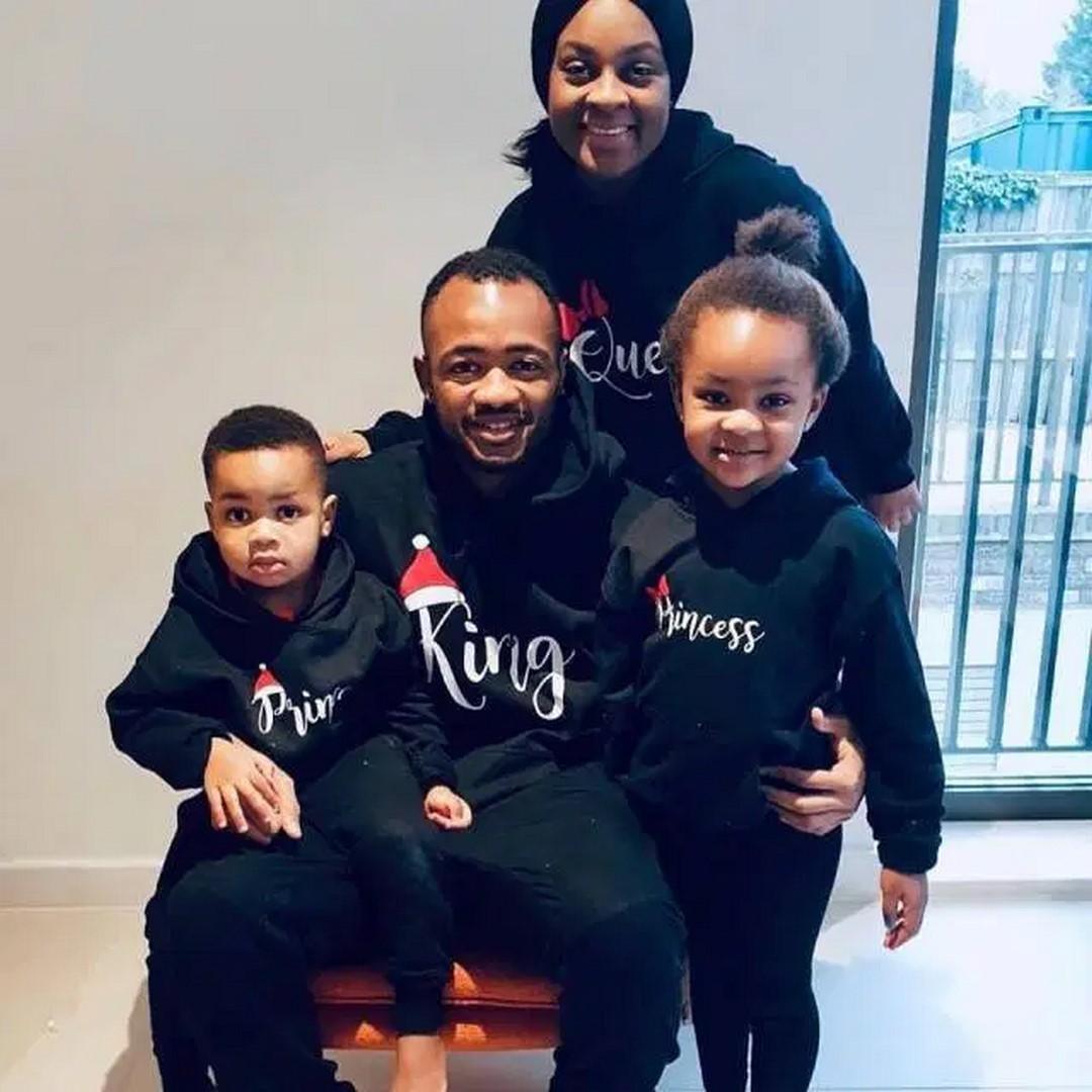 Jordan Ayew and wife Denise Acquah and Children
