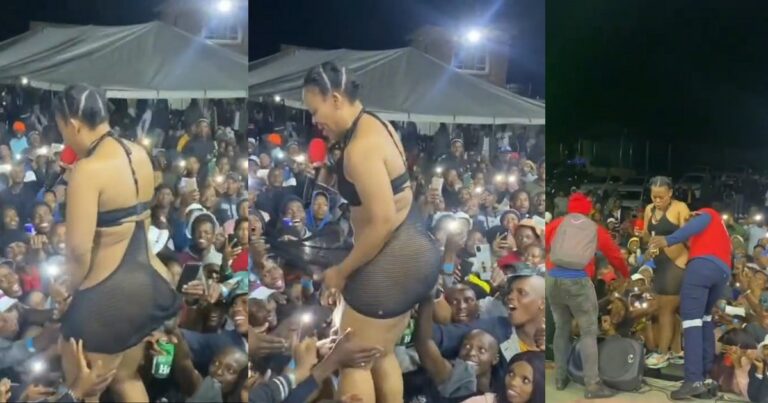 VIDEO: Pantless Dancer, Zodwa Wabantu Alows Fans Dip Their Hands Between Her Thighs As She Performs In Skimpy See-Through Dress