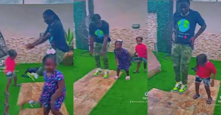 Cute Video Of Stonebwoy Teaching His Children How To Dance To His Song Warm Hearts