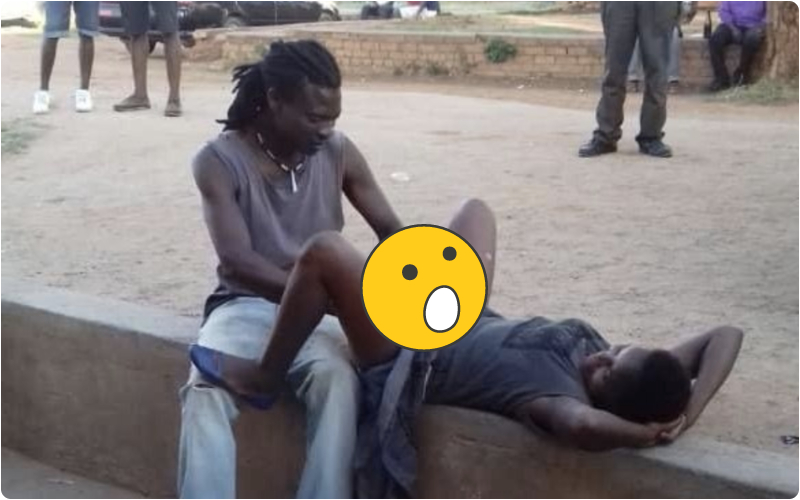 Horny Lady Opens Her Legs Widely For A Rastaman To Use His Fingers In Broad Daylight