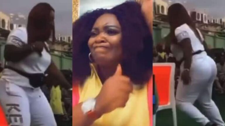VIDEO: Lady Pushes Jackie Appiah To Fall Down During Competition; Fans Help Her To Get Up