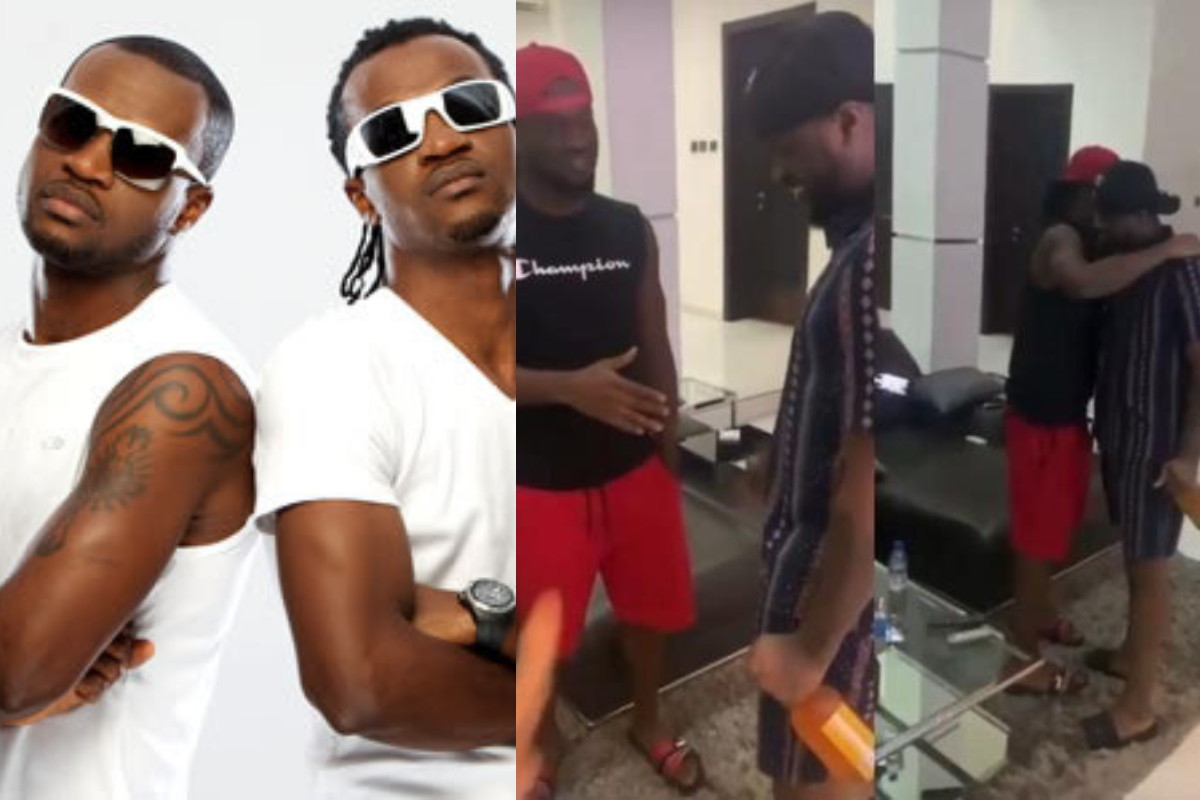 Reactions As Peter & Paul Okoye Hug Each Other For The First Time After Reuniting