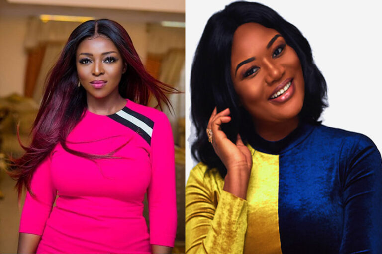 VIDEO: Where Are Your Clothes? – Yvonne Okoro’s Father Questions Sandra Ankobiah Why She Is Not Wearing Her Dress