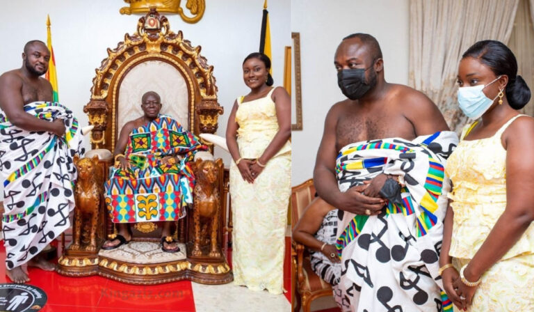 PHOTOS: Anita Sefa Boakye And Fresh Husband Storm Manhyia For Courtesy Call On Otumfour