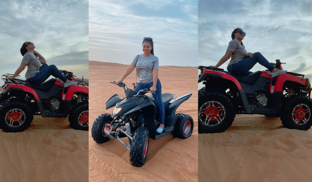 Fans Gush Over Ethereal Photos Of Nadia Buari On A Quad Bike Relaxing In The Sunset