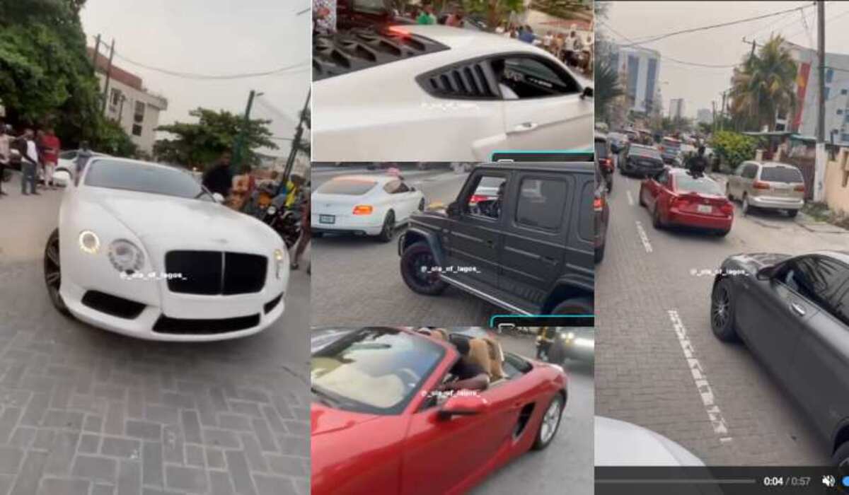 Netizens React To Video Of Rich Nigerian Men Driving Expensive Cars On The Street