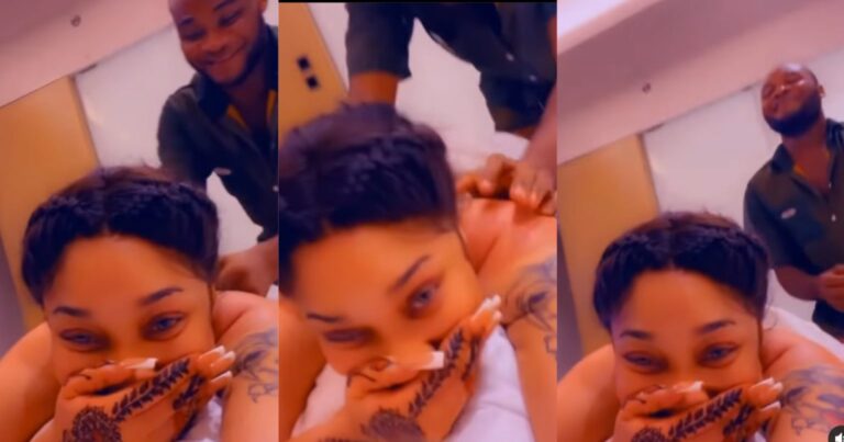 VIDEO: Tonto Dikeh Leaves Ghanaian Masseur Smiling Like He Just Won A Lottery During A Massage Session