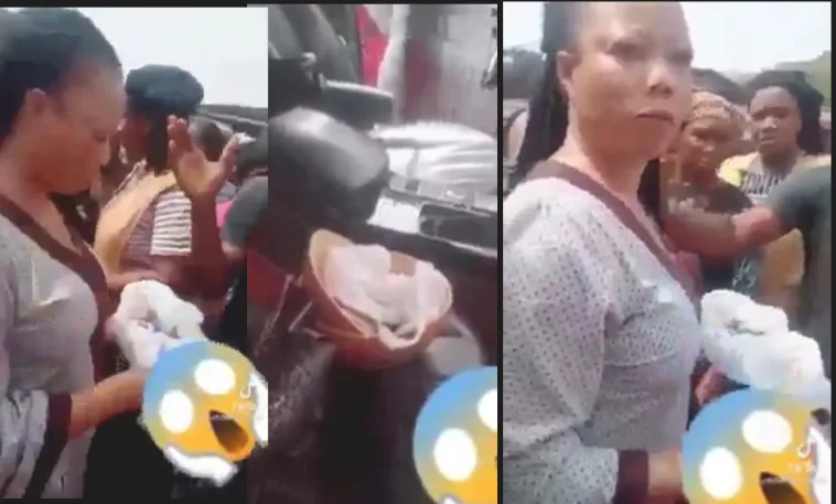 Accra: Angry Mob Attacks Woman Who Parked Her V8 And Started Sharing Strange Meat To Children (Video)