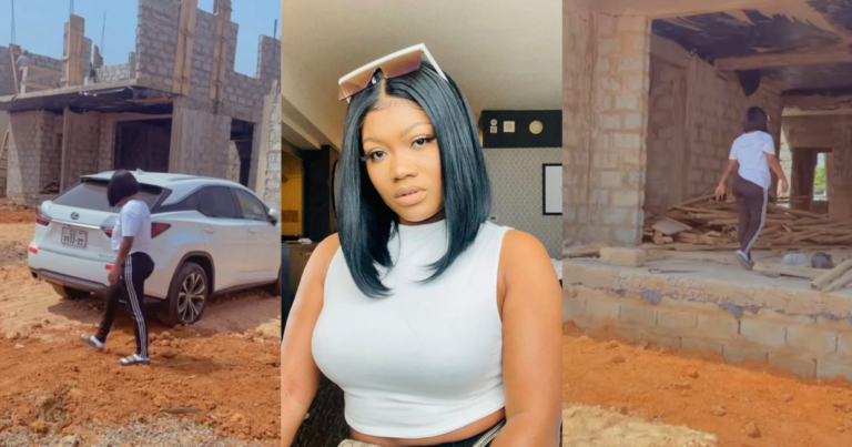Lil Win’s Girl Sandra Ababio Flaunts Her Mansion She’s Building (Video)