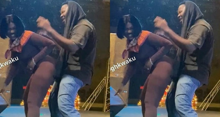 Fella Makafui Storms Stage To Give Medikal Her Backside To Grind At Freedom Wave Concert (Video)