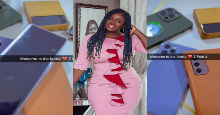 Tracey Boakye Proves To Be Rich; Buys Samsung Galaxy Z Fold After Dashing A Fan Ghc1000 (Video)