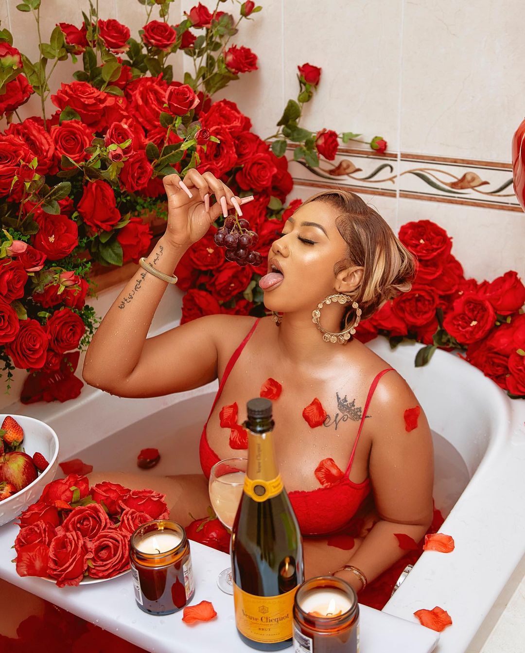 Valentine's Day: Hajia4Real Teases Fans With Sultry Bathroom Photos