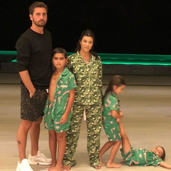 Kourtney Kardashian and Scott Disick and children