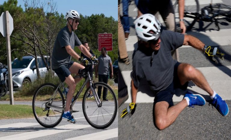 President Joe Biden Bicycle Fall Photos